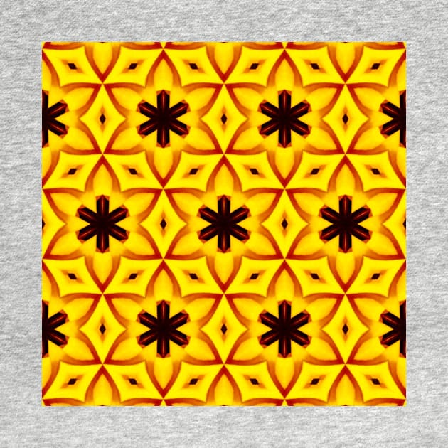 Bright Yellow Expressionist Art Yellow Rose Pattern 7 by BubbleMench